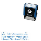 Nautisch Blauw Ankeradres Zelfinktende Stempel (In situ)