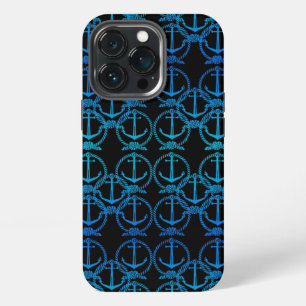 Nautisch blauw ankerpatroon iPhone 13 pro hoesje