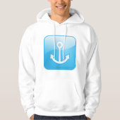 Nautisch blauw ankerpictogram Modern Maritime Hoodie (Voorkant)