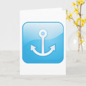 Nautisch blauw ankerpictogram Modern Maritime Kaart (Gele Bloem)