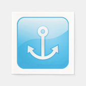 Nautisch blauw ankerpictogram Modern Maritime Servet (Voorkant)