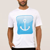 Nautisch blauw ankerpictogram Modern Maritime T-shirt (Voorkant)