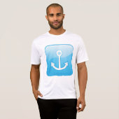 Nautisch blauw ankerpictogram Modern Maritime T-shirt (Voorkant volledig)