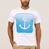 Nautisch blauw ankerpictogram Modern Maritime T-shirt (Voorkant)