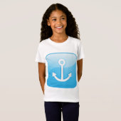 Nautisch blauw ankerpictogram Modern Maritime T-shirt (Voorkant volledig)