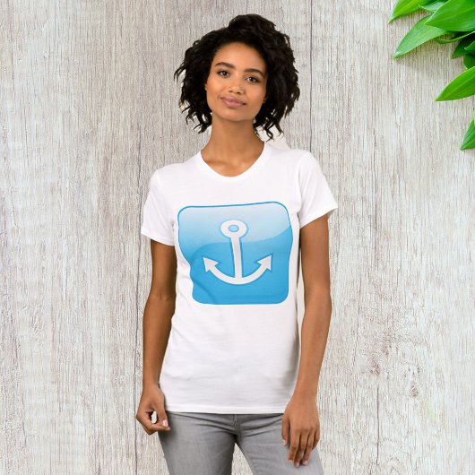 Nautisch blauw ankerpictogram Modern Maritime T-shirt
