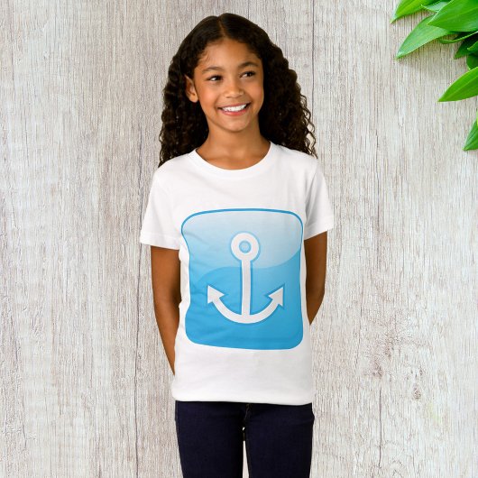 Nautisch blauw ankerpictogram Modern Maritime T-shirt
