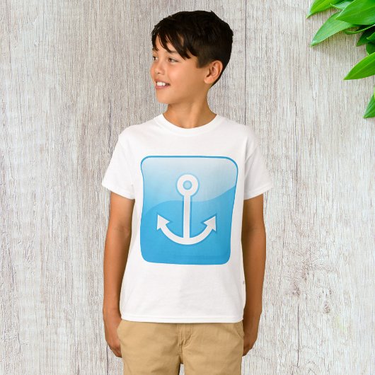 Nautisch blauw ankerpictogram Modern Maritime T-shirt