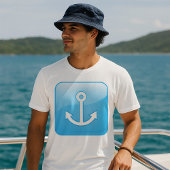 Nautisch blauw ankerpictogram Modern Maritime T-shirt