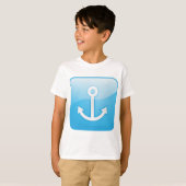 Nautisch blauw ankerpictogram Modern Maritime T-shirt (Voorkant volledig)