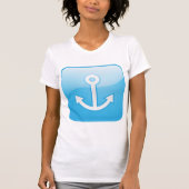 Nautisch blauw ankerpictogram Modern Maritime T-shirt (Voorkant)