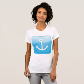 Nautisch blauw ankerpictogram Modern Maritime T-shirt (Voorkant volledig)