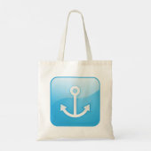 Nautisch blauw ankerpictogram Modern Maritime Tote Bag (Achterkant)