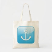 Nautisch blauw ankerpictogram Modern Maritime Tote Bag (Voorkant)