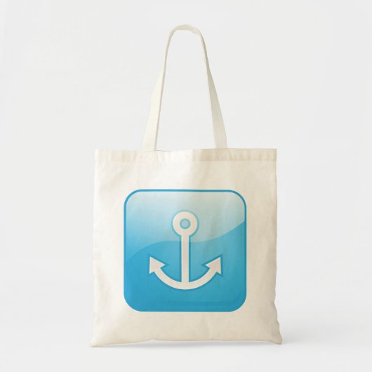 Nautisch blauw ankerpictogram Modern Maritime Tote Bag (Voorkant)