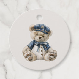 Nautisch blauw Baby Beer gepersonaliseerd Bedankjes Labels