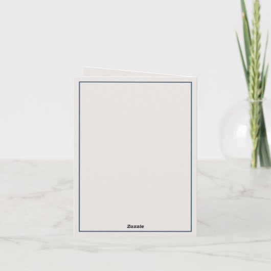 Nautisch blauw Baby Beer gepersonaliseerd Notitiekaartje (Achterkant)