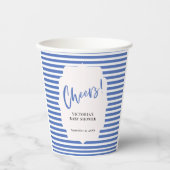 Nautisch Blauw Baby shower Papieren bekers (Voorkant)