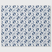 Nautisch blauw babyjongetpatroon cadeaupapier (Vlak)