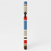 Nautisch Blauw Beige Bruin Donkerrood Wit Strepen iPhone Hoesje (Rechterkant)