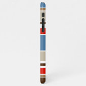 Nautisch Blauw Beige Bruin Donkerrood Wit Strepen iPhone Hoesje (Linkerkant)