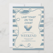 Nautisch Blauw Bow Bachelorette Weekend Kaart (Voorkant)