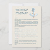 Nautisch Blauw Bow Bachelorette Weekend Kaart (Achterkant)