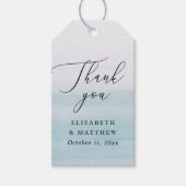 Nautisch Blauw bruiloft Dank u | elegante kust Cadeaulabel (Voorkant)