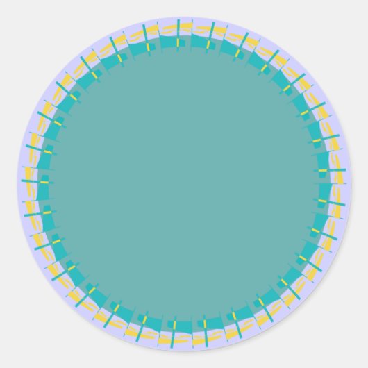 Nautisch blauw en gele rand leeg etiket Sjabloon (Voorkant)