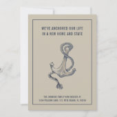 Nautisch Blauw en Taupe Anker Bewegen Aankondiging (Voorkant)