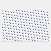 Nautisch Blauw en Wit Schip Zeilboot Inpakpapier Vel (Voorkant 3)