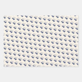 Nautisch Blauw en Wit Schip Zeilboot Inpakpapier Vel (Voorkant 3)