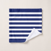 Nautisch blauw en witte strepen op Navy Blue Bad Handdoek (Wasdoekje)