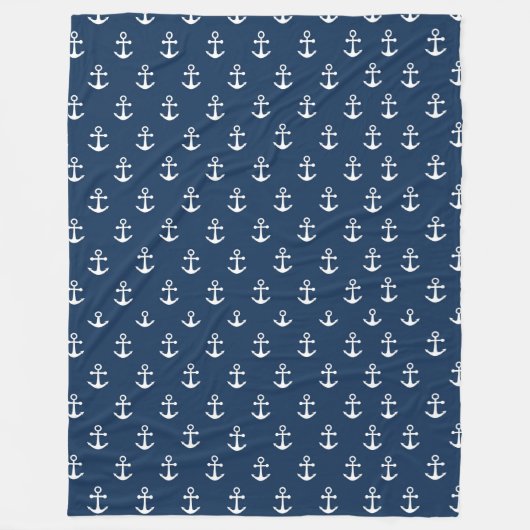 Nautisch blauw fleece deken (Voorkant)
