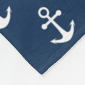 Nautisch blauw fleece deken (Hoek)