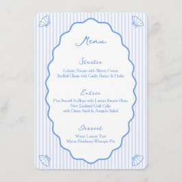 Nautisch blauw gestreept kust Chic grillig blauw Menu