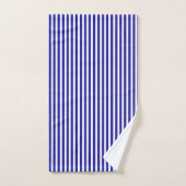 Nautisch blauw gestreept rood anker bad handdoek (Handdoek)