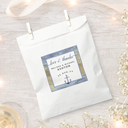 #nautisch blauw & goud #ankerevenement #bruiloft bedankzakje (Geknipt)