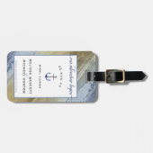 #nautisch blauw & goud #bruiloft Bewaar de datum Bagagelabel (Voorkant horizontaal)