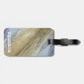 #nautisch blauw & goud #bruiloft Bewaar de datum Bagagelabel (Achterkant horizontaal)