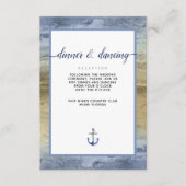 #Nautisch blauw & Goud Waterverf #Wedding Details Informatiekaartje (Voorkant)