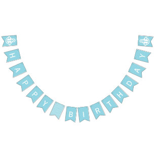 Nautisch blauw Happy Birthday Anchor Bunting Vlaggetjes