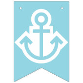 Nautisch blauw Happy Birthday Anchor Bunting Vlaggetjes (Eerste vlag)