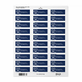 Nautisch Blauw Hart Rope Anker Monogram Bruiloft Etiket (Full Sheet)