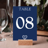Nautisch Blauw Hart Touw Monogram Bruiloft Kaart