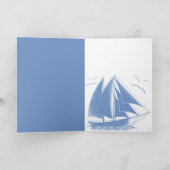 Nautisch blauw Hartelijk dank Bedankkaart (Binnen)