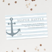 Nautisch Blauw Jongen Baby shower Luier Raffle Informatiekaartje