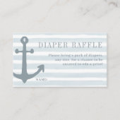 Nautisch Blauw Jongen Baby shower Luier Raffle Informatiekaartje (Voorkant)