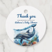 Nautisch blauw jongetje onder het Zeeen Baby showe Bedankjes Labels (Voorkant)