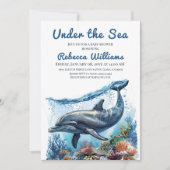 Nautisch blauw jongetje onder het Zeeen Baby showe Kaart (Voorkant)